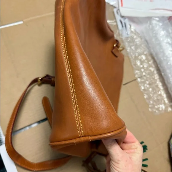 Dooney and Bourke Medium Florentine Leather Hobo Bag Chestnut Satchel - Picture 11 of 12